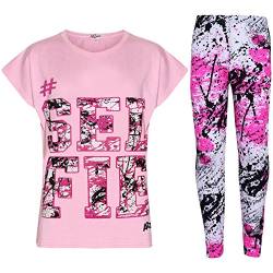 A2Z 4 Kids®, Set mit T-Shirt mit LOVE-Aufdruck und Leggings im Farbspritzer-Design für Mädchen im Alter von 7 bis 13 Jahren Gr. 11-12 Jahre, Selfie Splash Set Baby Pink von A2Z 4 Kids
