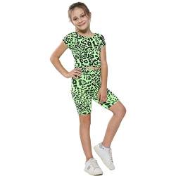 A2Z 4 Kids® Kinder Mädchen Crop Top & Cycling Kurze Hose - Leopard 260 Crop Shorts N.Green 11-1 von A2Z 4 Kids