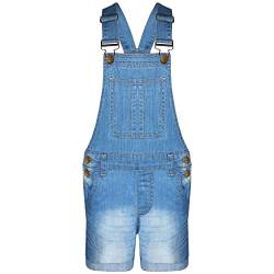 A2Z 4 Kids® Kinder Mädchen Dungaree Hellblau Kurze Hose Designer - Shorts Dungaree D76 Light Blue_13 von A2Z 4 Kids