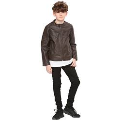 A2Z 4 Kids® Motorrad Biker Jacke PU Leder - Jacket JK32 Dark Brown 13 von A2Z 4 Kids