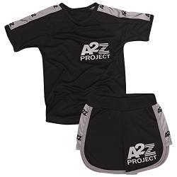 A2Z 4 Kids® Shorts Set Jungen Mädchen T Shirt Sport - Shorts Set 492 Black 7-8 von A2Z 4 Kids