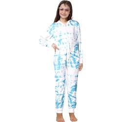 A2Z 4 Kids Baumwolle Onesie Für Kinder Strampelanzug Pyjama - Cotton Onesie 250 Tie Dye Blue 11-12 von A2Z 4 Kids