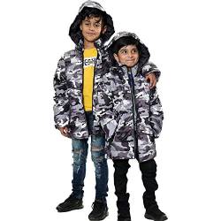A2Z 4 Kids Jungen Jacke Kinder Camouflage Mit Kapuze Kapuzenpullover Padded - Jacket JK25 Camo Charcoal 13 von A2Z 4 Kids