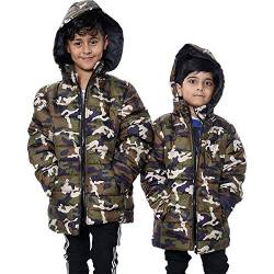 A2Z 4 Kids Jungen Jacke Kinder Camouflage Mit Kapuze Kapuzenpullover Padded - Jacket JK25 Camo Green 7-8 von A2Z 4 Kids