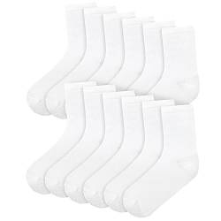 A2Z 4 Kids Jungen Mädchen Kinder Kids Der Rücken Zu Schule Baumwolle Reich - Socks 970 6 Pack White 10-14 von A2Z 4 Kids