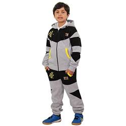 A2Z 4 Kids Jungen Mädchen Trainingsanzug Vlies Kapuzenpullover Top - T.S NY Edition 01 Grey Black 13 von A2Z 4 Kids