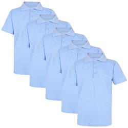 A2Z 4 Kids Jungen PoloT Shirts Schlicht Sommer - PL Polo T Shirt Sky Blue 5 Pack 15-16 von A2Z 4 Kids