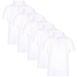 A2Z 4 Kids Jungen PoloT Shirts Schlicht Sommer - PL Polo T Shirt White 5 Pack 11-12 von A2Z 4 Kids