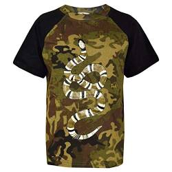 A2Z 4 Kids Jungen T-Shirts Kinder 100% Baumwolle Schlange Drucken - Boys Snake T Shirt Green Black 7-8 von A2Z 4 Kids