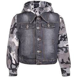 A2Z 4 Kids Kinder Jungen Denim Jacken Designer Vlies - Jacket JK15 CamoCharcoal 9-10 von A2Z 4 Kids