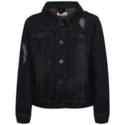 A2Z 4 Kids Kinder Jungen Denim Jacken Designer Zerrissene - Boys Denim Jacket JK14 Black 11-12 von A2Z 4 Kids