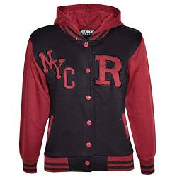 A2Z 4 Kids Kinder Mädchen Jungen R Mode NYC Baseball Mit Kapuze Jacke - B.B Jacket New NYC Wine 11-12 von A2Z 4 Kids