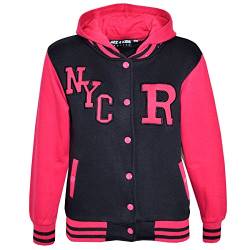 A2Z 4 Kids Kinder Mädchen Jungen R Mode NYC Baseball Mit kapuze JACKE - B.B Jacket New Nyc Pink 13 von A2Z 4 Kids