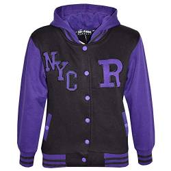 A2Z 4 Kids Kinder Mädchen Jungen R Mode NYC Baseball Mit kapuze JACKE - B.B Jacket New Nyc Purple 13 von A2Z 4 Kids