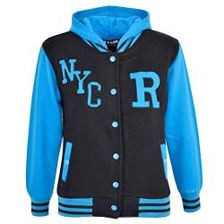 A2Z 4 Kids Kinder Mädchen Jungen R Mode NYC Baseball Mit kapuze JACKE - B.B Jacket New Nyc Turquoise 13 von A2Z 4 Kids
