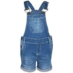 A2Z 4 Kids Kinder Mädchen Latzhose Kurze Hose Designer - Shorts Dungaree D77 Light Blue 7-8 von A2Z 4 Kids