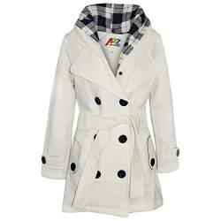 A2Z 4 Kids Kinder Mädchen Parka Jacke Mit Kapuze Cream Graben Mantel Wolle Mischung - Jacket 007 Cream._7-8 von A2Z 4 Kids