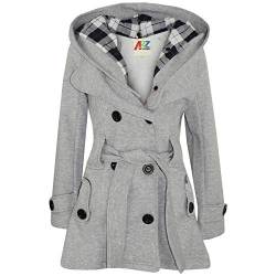 A2Z 4 Kids Kinder Mädchen Parka Jacke Mit Kapuze Graben Mantel Mode Wolle Mischung - Jacket 007 Grey 9-10 von A2Z 4 Kids