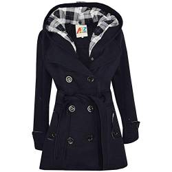 A2Z 4 Kids Kinder Mädchen Parka Jacke Mit Kapuze Graben Mantel Mode Wolle Mischung - Jacket 007 Navy 5-6 von A2Z 4 Kids