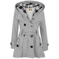 A2Z 4 Kids Kinder Mädchen Parka Jacke Mit Kapuze Grau Graben Mantel Wolle Mischung - Jacket 007 Grey._9-10 von A2Z 4 Kids