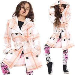 A2Z 4 Kids Kinder Mädchen Parka Jacke Mit Kapuze Stock Check Graben Mantel Wolle Mischung - Jacket 007 Stone Check._7-8 von A2Z 4 Kids