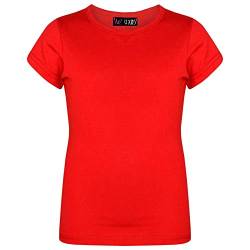 A2Z 4 Kids Kinder Mädchen T Shirts 100% Baumwolle Schlicht - Girls T Shirt Red 11-12 von A2Z 4 Kids