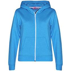 A2Z 4 Kids Kinder Mädchen & Jungen Unisex Einfach Vlies Kapuzenpullover Reißverschluss - Zipper Blue 5-6 von A2Z 4 Kids