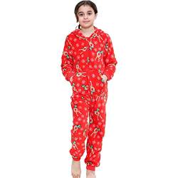 A2Z 4 Kids Kinder Weihnachten Rudolf Drucken Onesie Weich Rot Pyjama - E.Soft Rudolph Red._11-12 von A2Z 4 Kids