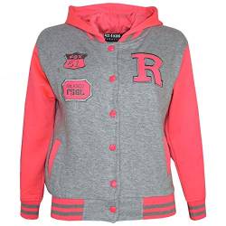 A2Z 4 Kids Mädchen Baseball Kapuzen Grau & Neon Rosa R Mode NYC/FOX - B.B Grey Neon Pink_11-12 von A2Z 4 Kids