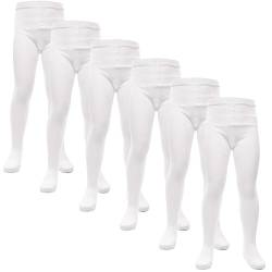 A2Z 4 Kids Mädchen Baumwolle Reich Uniform Schule Strumpfhosen - UF Tights White 6 Pack 11-12 von A2Z 4 Kids