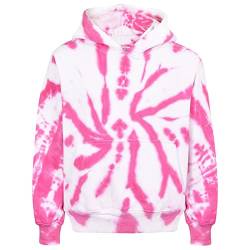 A2Z 4 Kids Mädchen Jungen Plain and Tie Dye Druck Sweatshirt Pullover - Sweat Hoodie T.D Pink 9-10 von A2Z 4 Kids