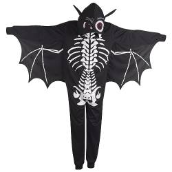 A2Z 4 Kids Mädchen Jungen Schläger Gesicht Detail Halloween Einteiler Zauberhaft - Bat Onesie 933 Black._6-8 von A2Z 4 Kids