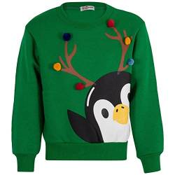 A2Z 4 Kids Mädchen Jungen Weihnachten Aufdruck Sweatshirt - Jumper Penguin Green 9-10 von A2Z 4 Kids