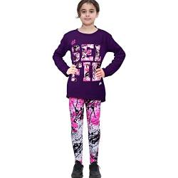 A2Z 4 Kids Mädchen Liebe Drucken Top Short - Selfie Splash Set Purple L.S_11-12 von A2Z 4 Kids