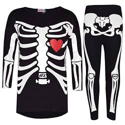 A2Z 4 Kids Mädchen Oberteile Skelett Drucken T-Shirt Oben & Mode - Skeleton Set Black White_13 von A2Z 4 Kids