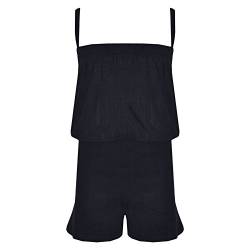 A2Z 4 Kids Mädchen Overall Kinder Plain Farbe Modisch Spielanzug - Plain Playsuit Black 9-10 von A2Z 4 Kids