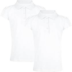 A2Z 4 Kids Mädchen Schlicht Polo Hemden Sommer Panzer Top Und Tees - Girls Polo Shirt White 2 Pack 11-12 von A2Z 4 Kids