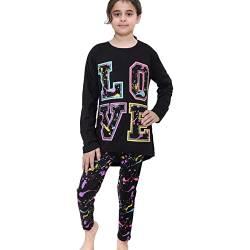 A2Z 4 Kids Mädchen T-Shirt Tops Mit Trendig Leggings Neu Lässig Mode - Love Set 340 Black_.11-12 von A2Z 4 Kids