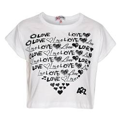 A2Z 4 Kids Mädchen Top Kinder Love Aufdruck T-Shirt Crop Top - New Crop Top Love White 11-12 von A2Z 4 Kids