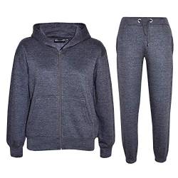 A2Z 4 Kids Plain Tracksuit Hoodie Mit Jogger Jogging Anzug Jogginghose - Plain Tracksuit Charcoal 11-12.1 von A2Z 4 Kids