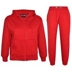 A2Z 4 Kids Plain Tracksuit Hoodie Mit Jogger Jogging Anzug Jogginghose - Plain Tracksuit Red 13 von A2Z 4 Kids