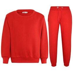 A2Z 4 Kids Plain Trainingsanzug Pullover Sweatshirts Set Met Jogger - T.S Plain Jumper 108 Red 9-10 von A2Z 4 Kids
