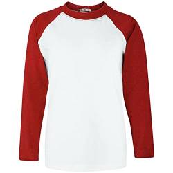 A2Z 4 Kids Raglan Stil T Shirt Farbe Kontrast Spitze Super - T Shirt PL425 Red 9-10 von A2Z 4 Kids