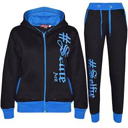 A2Z 4 Kids #Selfie Schwarz & Blau Trainingsanzug Hoodie - T.S Selfie 002 Black Blue.7-8 von A2Z 4 Kids