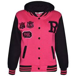 A2Z 4 Kids Unisex Mädchen Jungen Mode Mit Kapuze Kapuzenpullover Varsity - B.B Jacket Dark Pink Fox Style 11-12 von A2Z 4 Kids