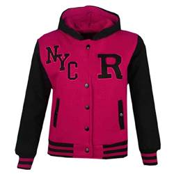 A2Z 4 Kids Unisex Mädchen Jungen Mode Mit Kapuze Kapuzenpullover Varsity - B.B Jacket Dark Pink NYC 13 von A2Z 4 Kids