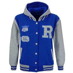 A2Z 4 Kids Unisex Mädchen Jungen Mode Mit Kapuze Kapuzenpullover Varsity - B.B Jacket Fox Royals & Grey 7-8 von A2Z 4 Kids