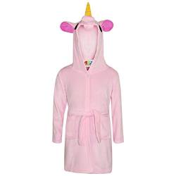 A2Z 4 Kids Unisex Super Sanft Einhorn Baby Rosa 3D Tier Detail Bademantel Dressing Kleid - Bathrobe Unicorn Baby Pink_11-12 von A2Z 4 Kids