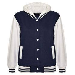 A2Z 4 Kids Unisex Zwei Taschen Kapuzenpullover - B.B Plain Hooded Jacket Navy 13 von A2Z 4 Kids