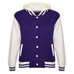 A2Z 4 Kids Unisex Zwei Taschen Kapuzenpullover - B.B Plain Hooded Jacket Purple 11-12 von A2Z 4 Kids